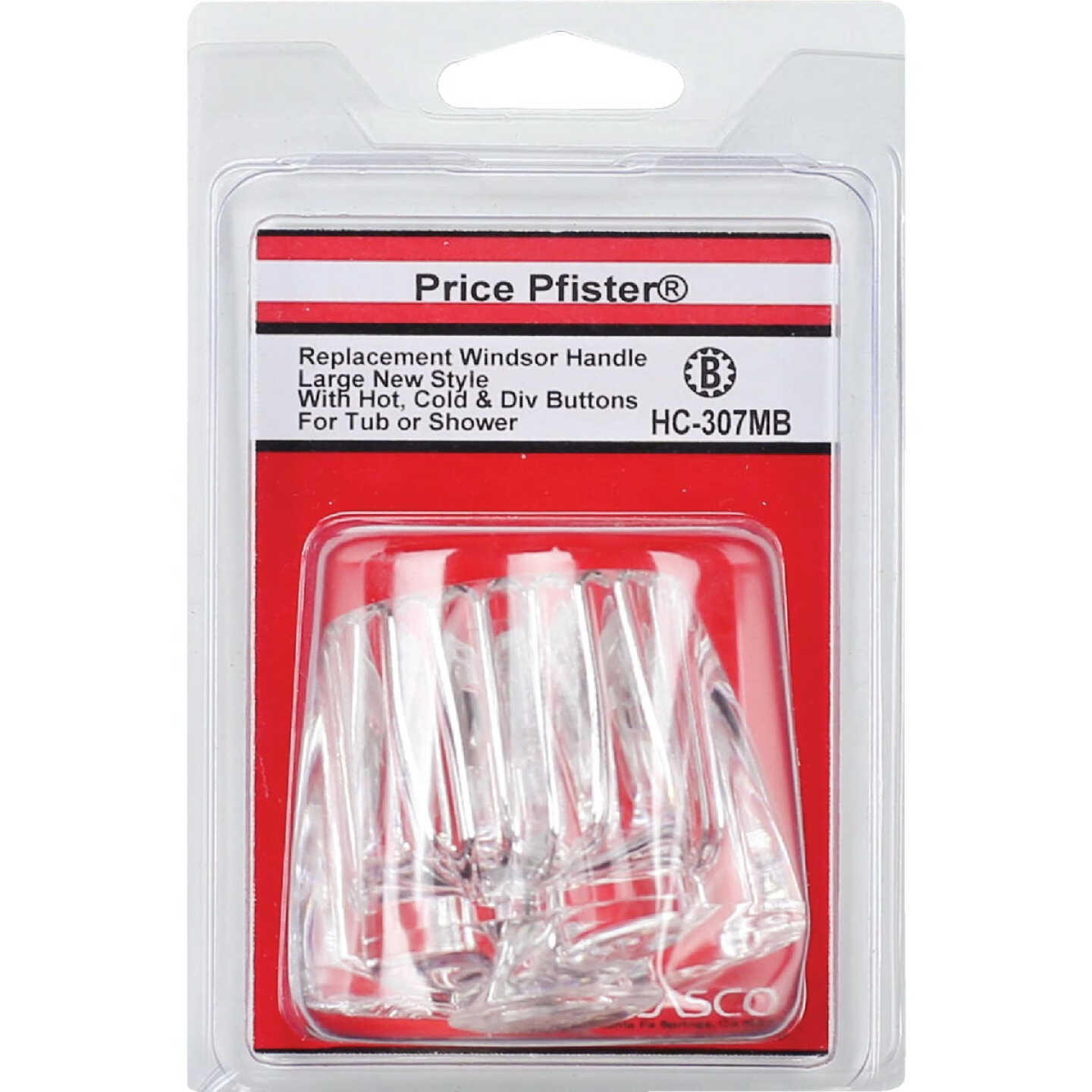 Lasco Price Pfister Windsor with Hot, Cold & Diverter Buttons Large Tub & Shower Handle Kit Image 2