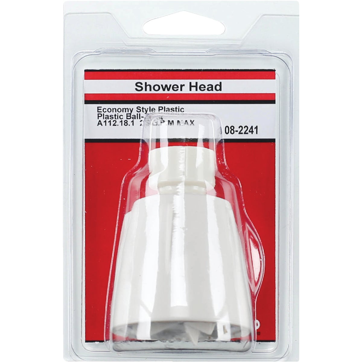 Lasco 1-Spray 2.5 GPM Fixed Shower Head, White Image 2