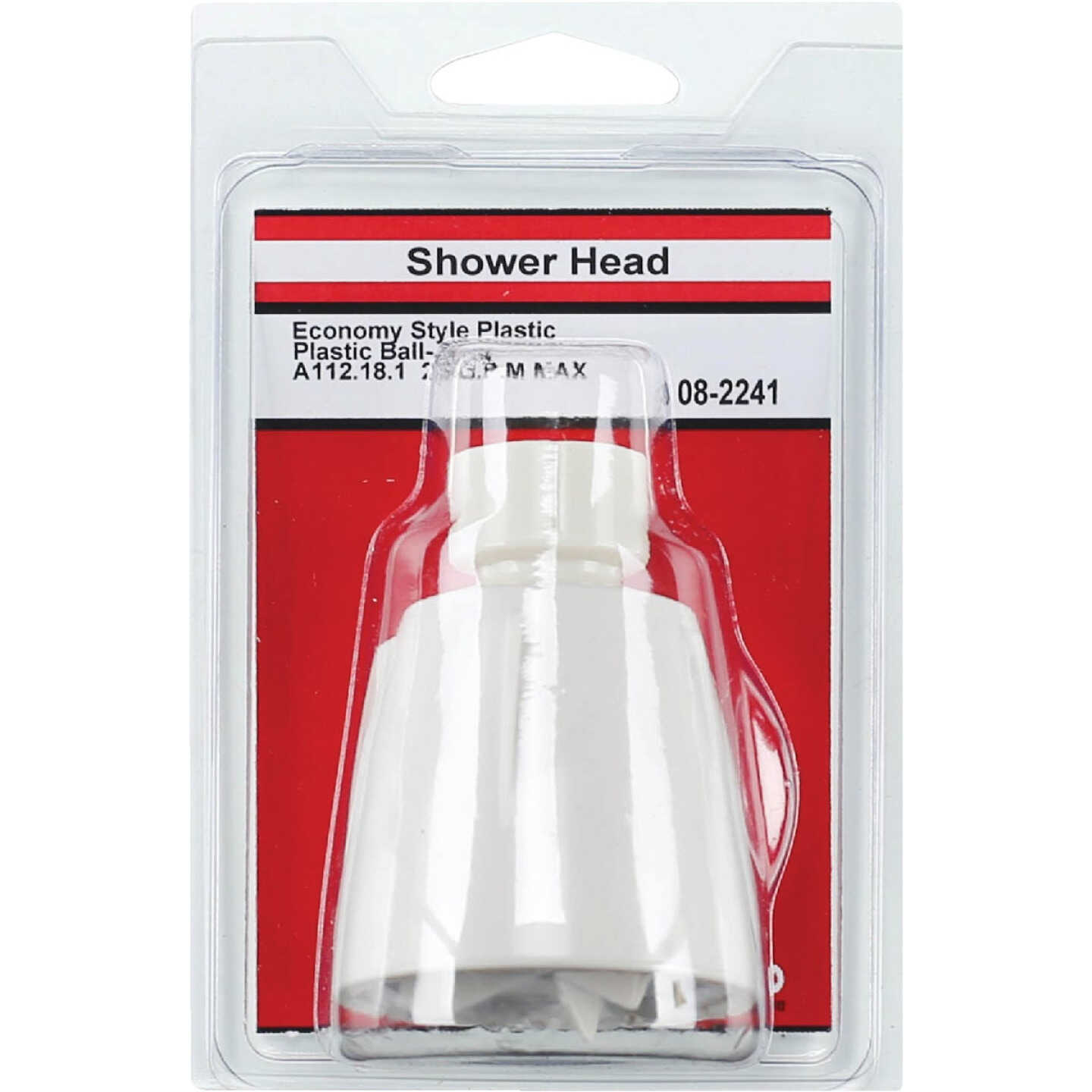 Lasco 1-Spray 2.5 GPM Fixed Shower Head, White Image 2