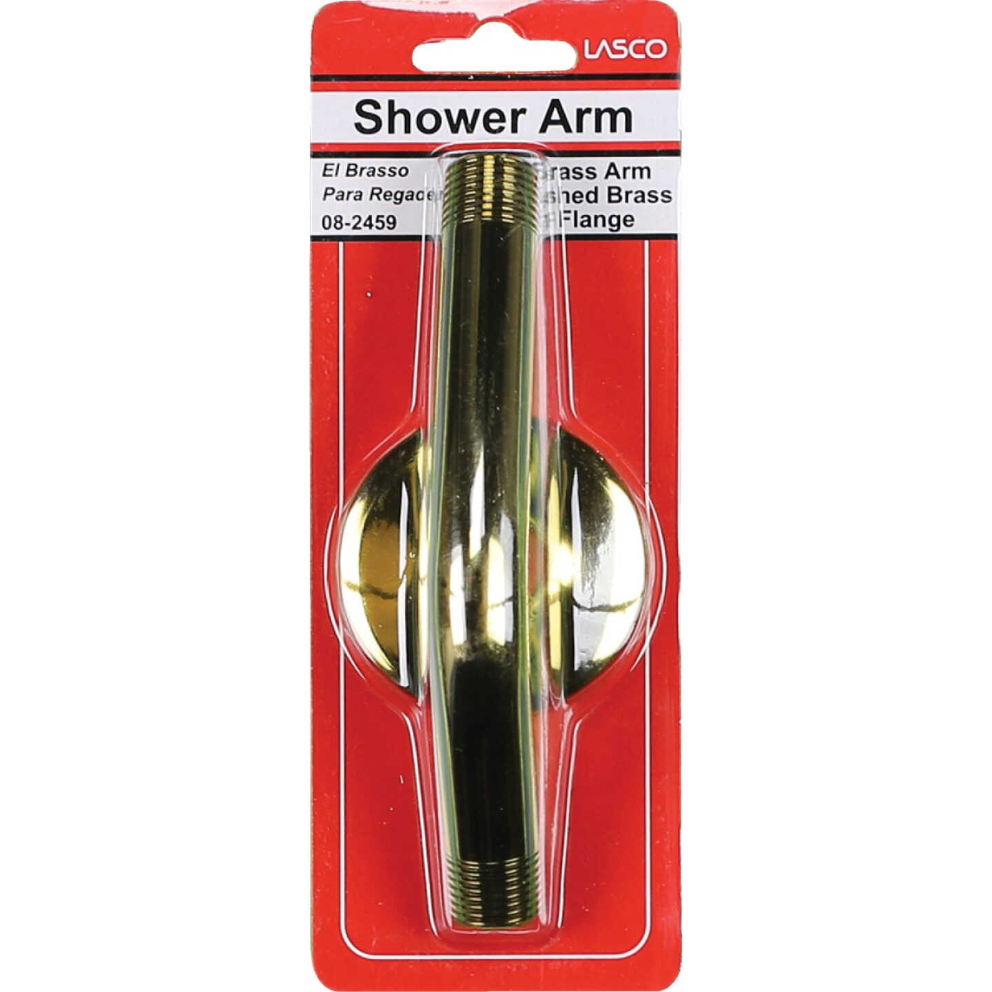 Lasco 6 In. Polished Brass Shower Arm and Flange Image 2