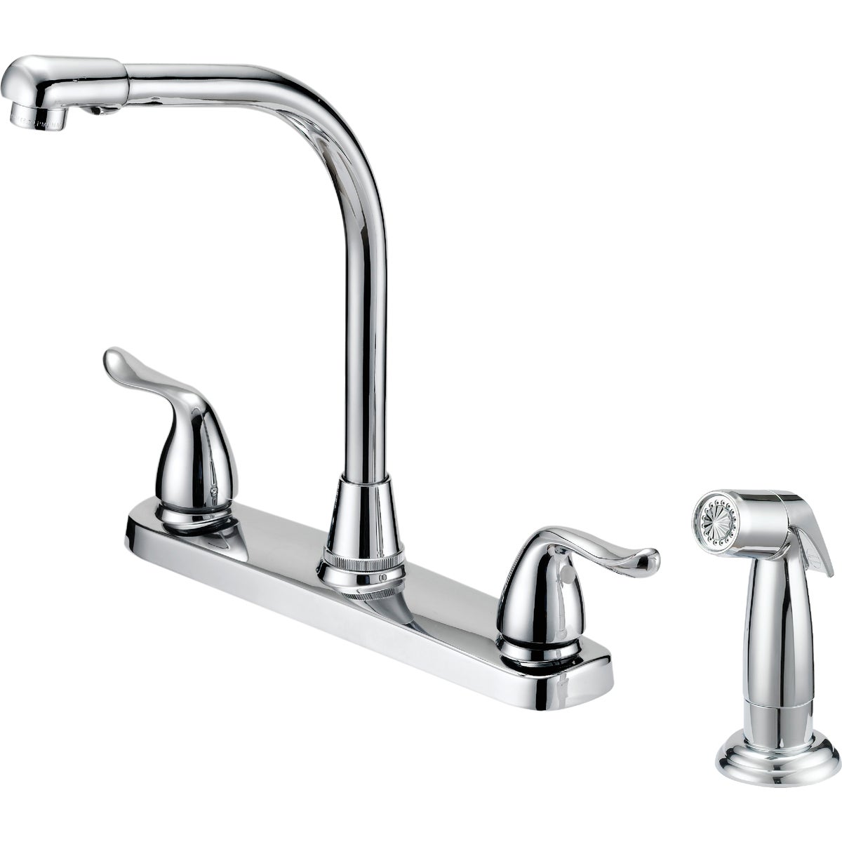 Home Impressions 2-Handle Metal Handle Kitchen Faucet with Side Spray, Chrome Image 1