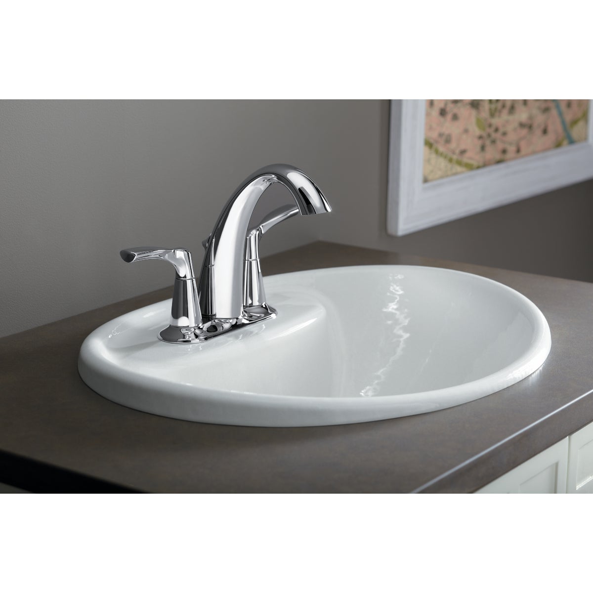 Kohler Mistos Chrome 2-Handle Lever 4 In. Centerset Bathroom Faucet with Pop-Up Image 2