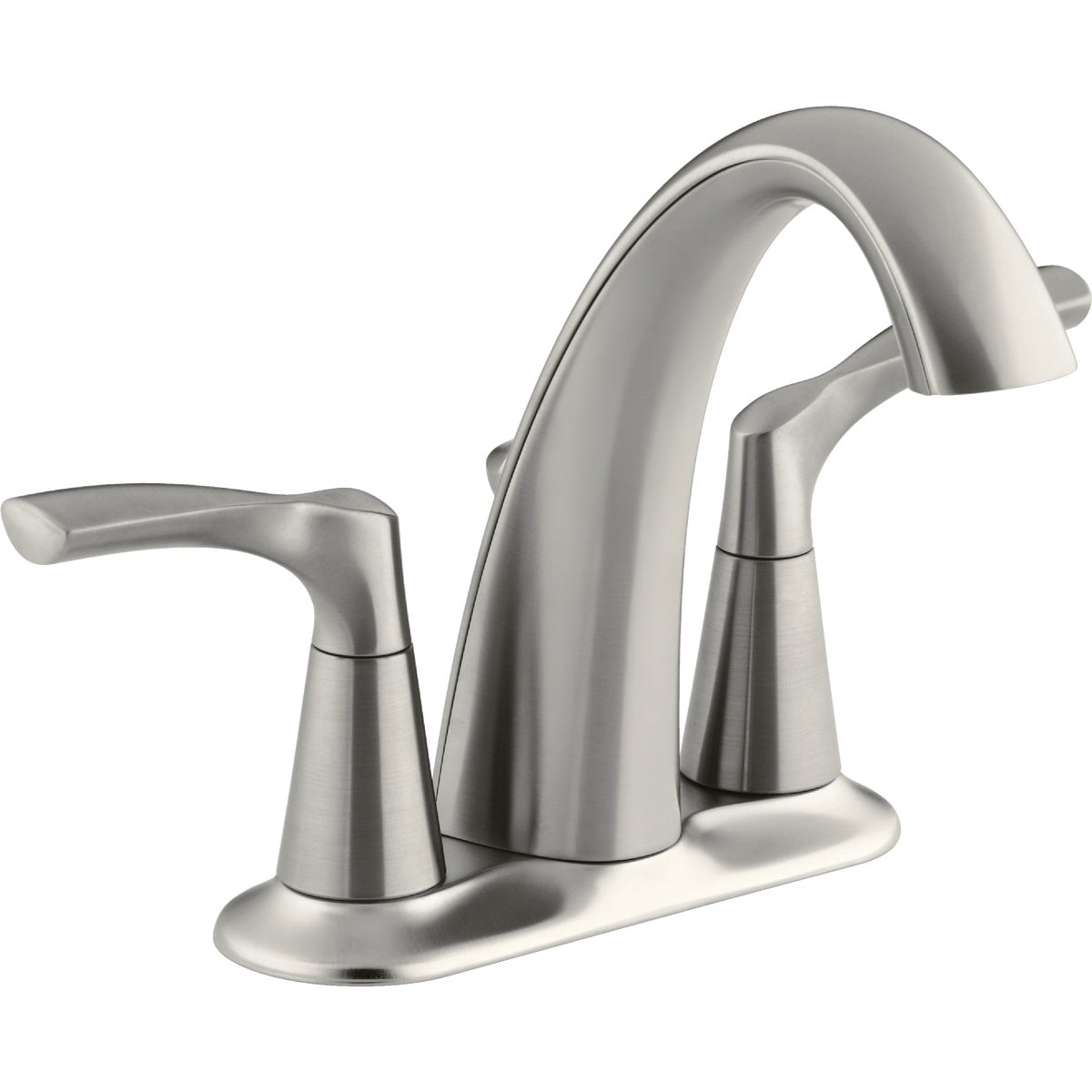 Kohler Mistos Brushed Nickel 2-Handle Lever 4 In. Centerset Bathroom Faucet with Pop-Up Image 1