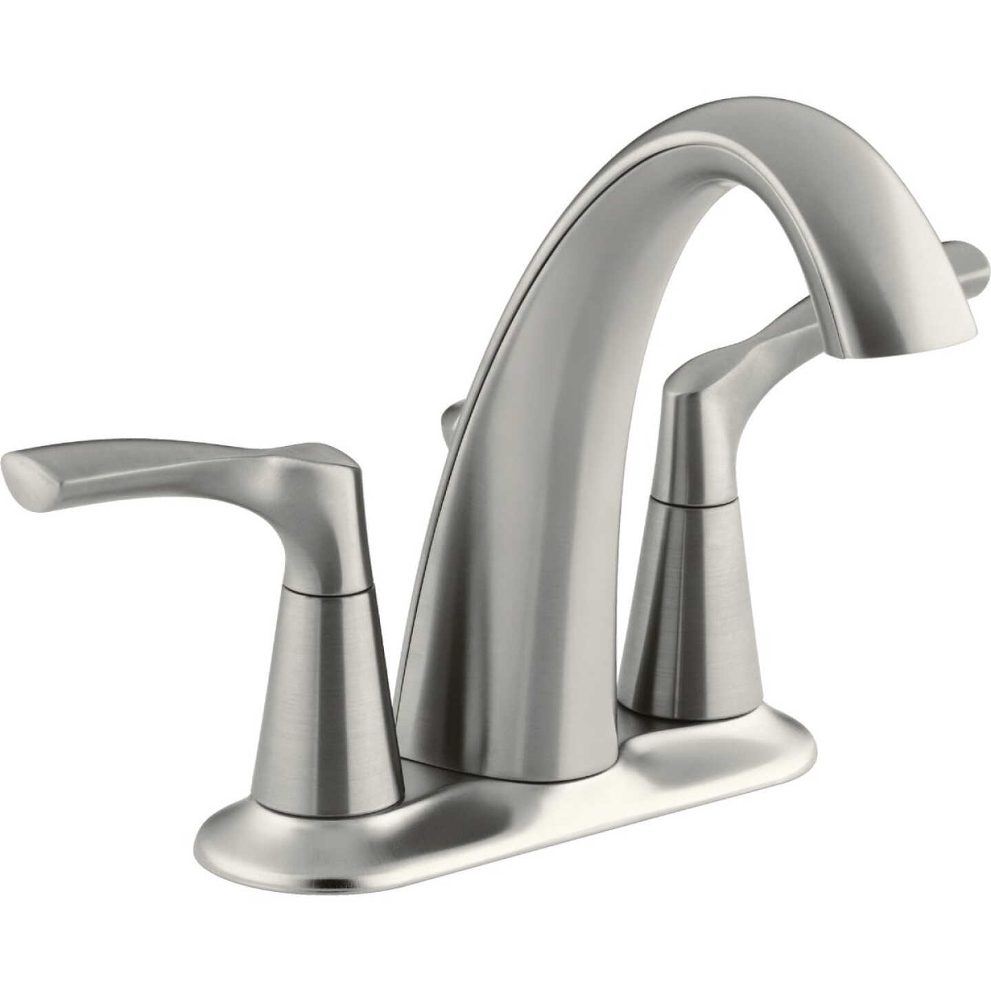 Kohler Mistos Brushed Nickel 2-Handle Lever 4 In. Centerset Bathroom Faucet with Pop-Up Image 1