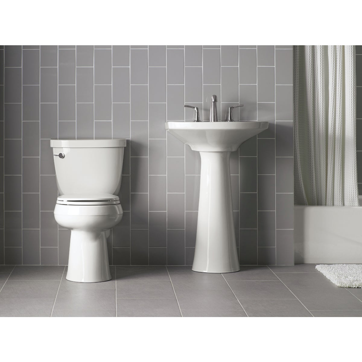 Kohler Mistos Brushed Nickel 2-Handle Lever 8 In. Widespread Bathroom Faucet with Pop-Up Image 2