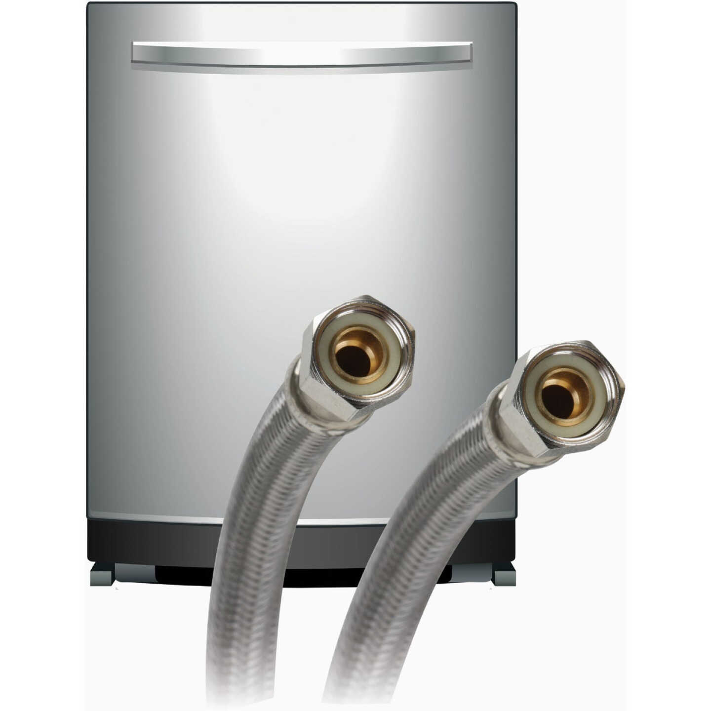 Fluidmaster 3/8 In. x 3/8 In. x 60 In. L Stainless Steel Dishwasher Connector Image 2