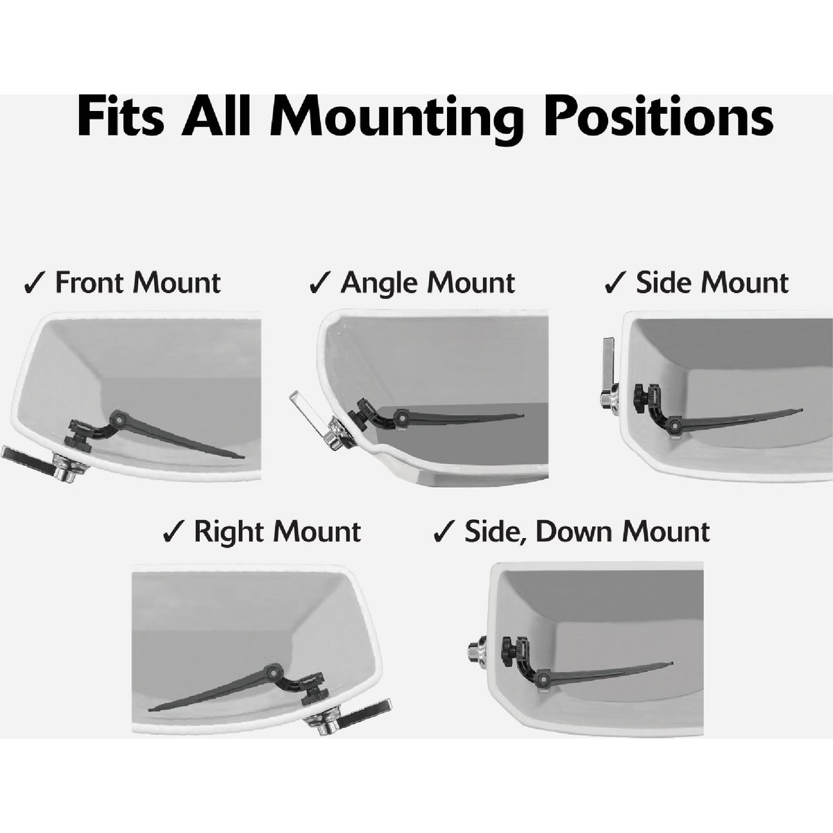 Korky StrongARM Universal Brushed Nickel Tank Lever with Classic Style Handle Image 2