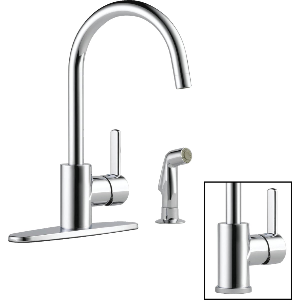 Peerless Apex 1-Handle Lever Kitchen Faucet with Side Spray, Chrome