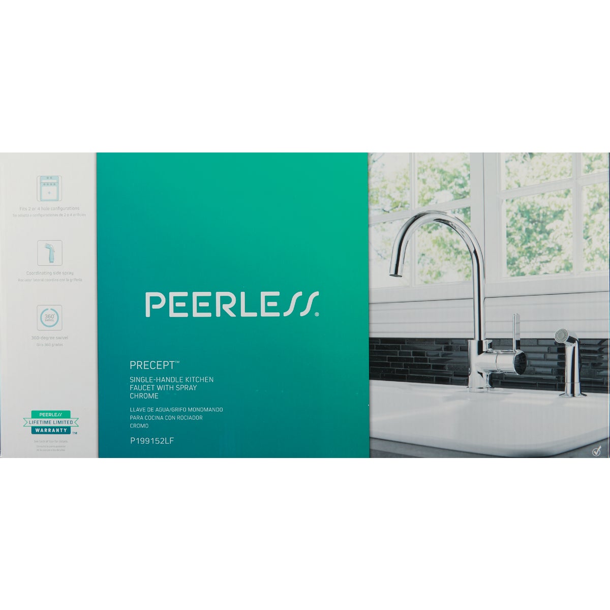 Peerless Apex 1-Handle Lever Kitchen Faucet with Side Spray, Chrome Image 4