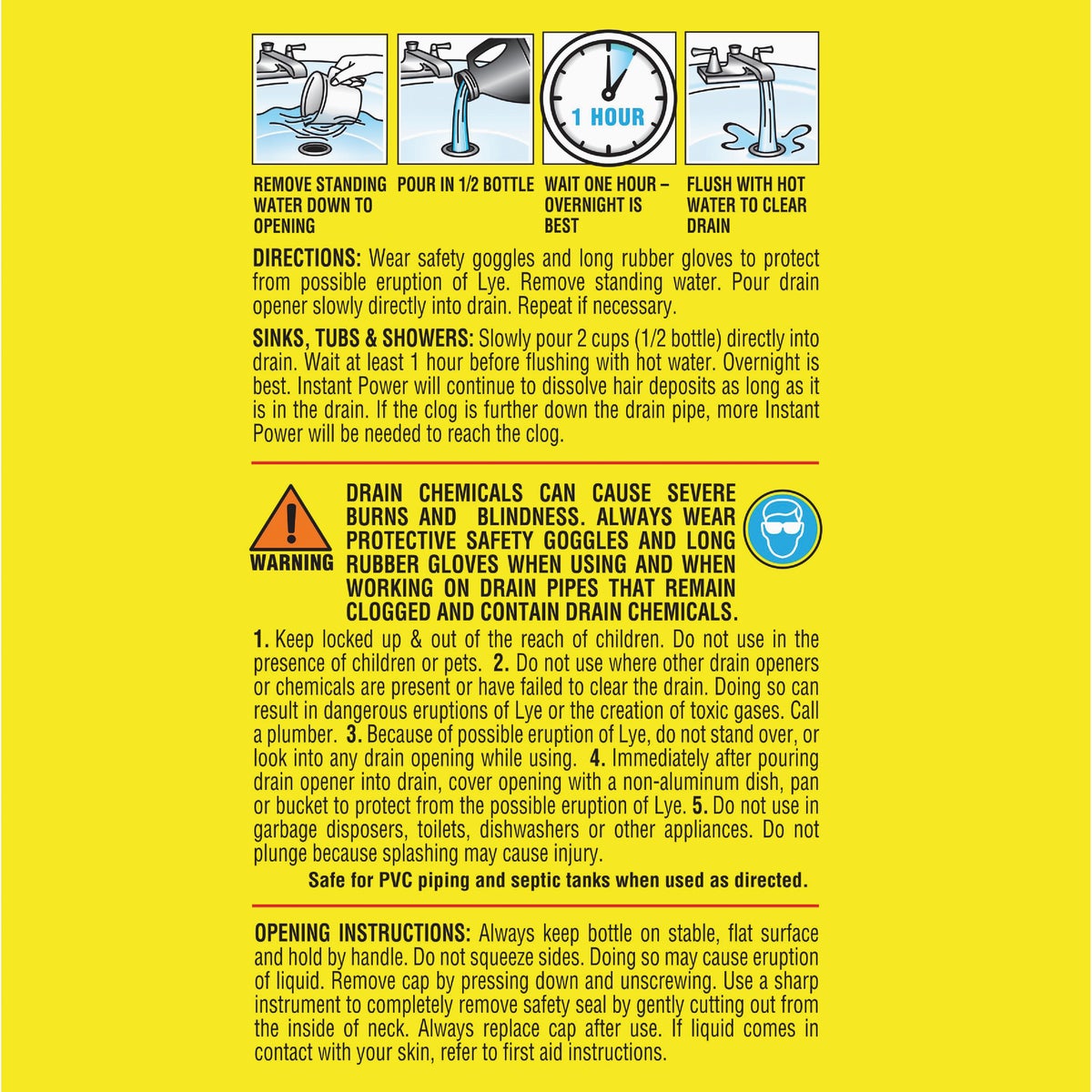 Instant Power 1 Liter Instant Power Heavy Duty Drain Opener Image 3