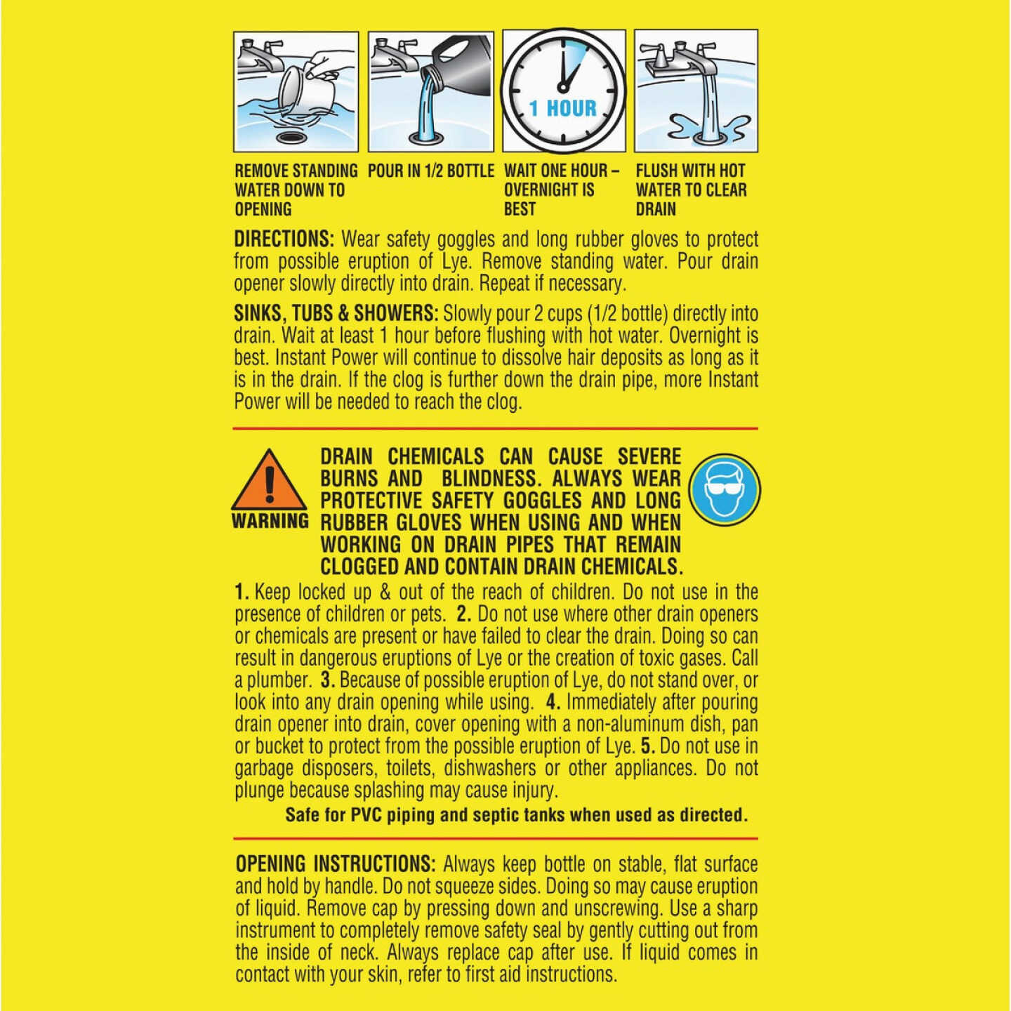 Instant Power 1 Liter Instant Power Heavy Duty Drain Opener Image 3