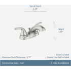 Moen Adler 2-Handle Lever Centerset Bathroom Faucet with Pop-Up, Spot Resist Brushed Nickel Image 2