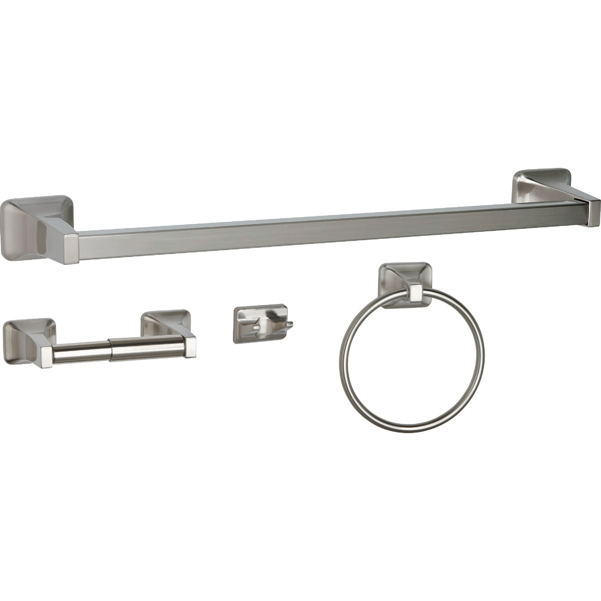Home Impressions Vista Brushed Nickel 4-Piece Bath Hardware Set Image 3