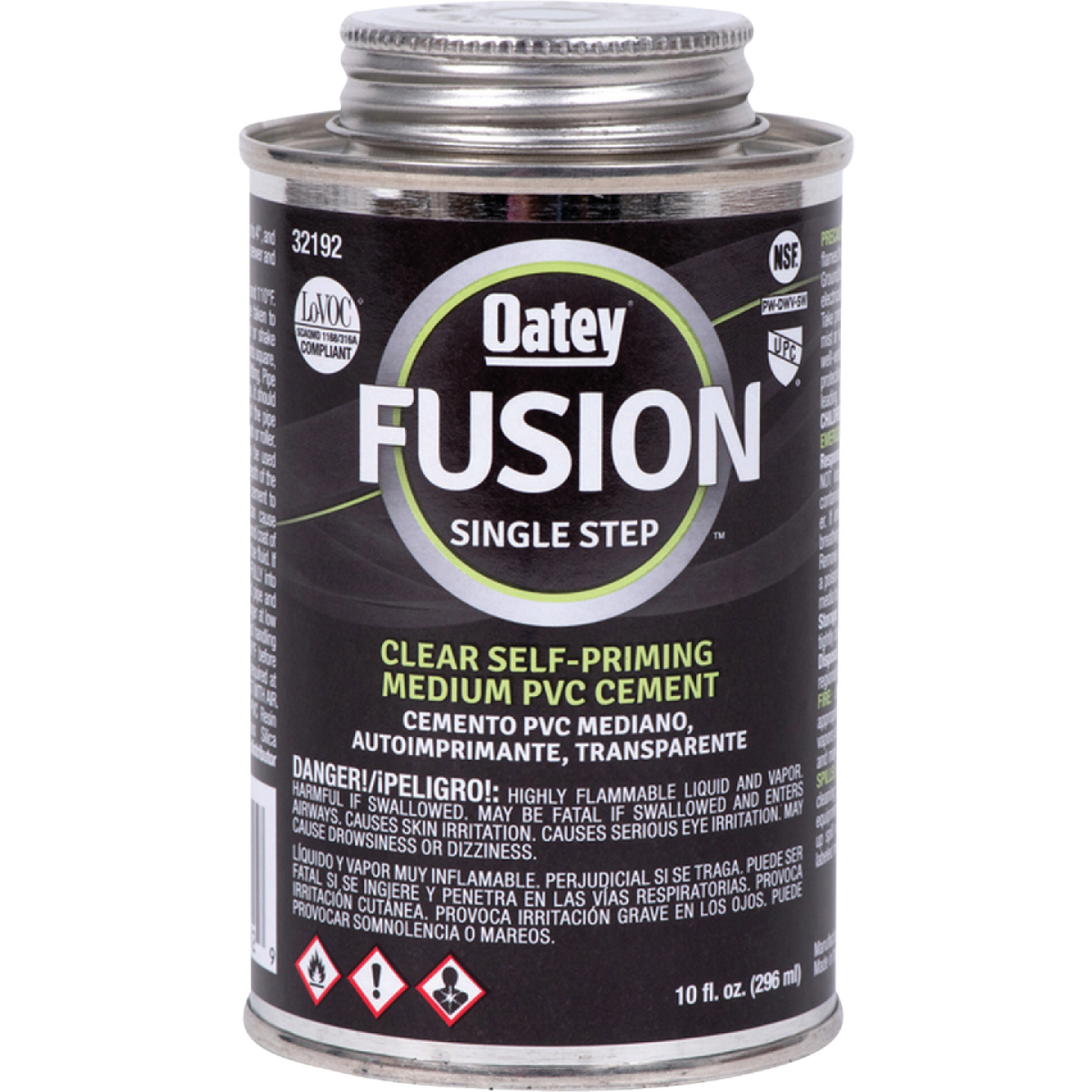Oatey FUSION 10 Oz. Single-Step Medium Bodied Clear Priming PVC Cement Image 1