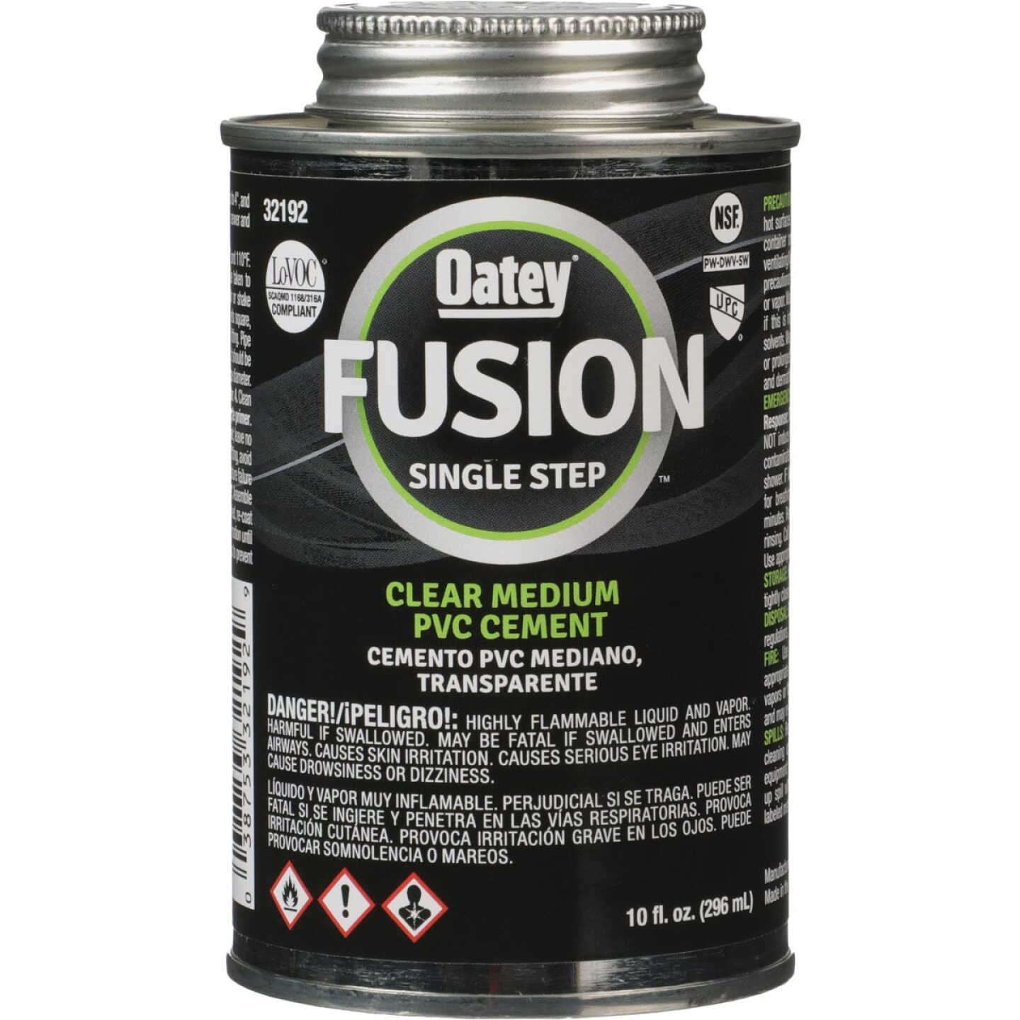 Oatey FUSION 10 Oz. Single-Step Medium Bodied Clear Priming PVC Cement Image 1