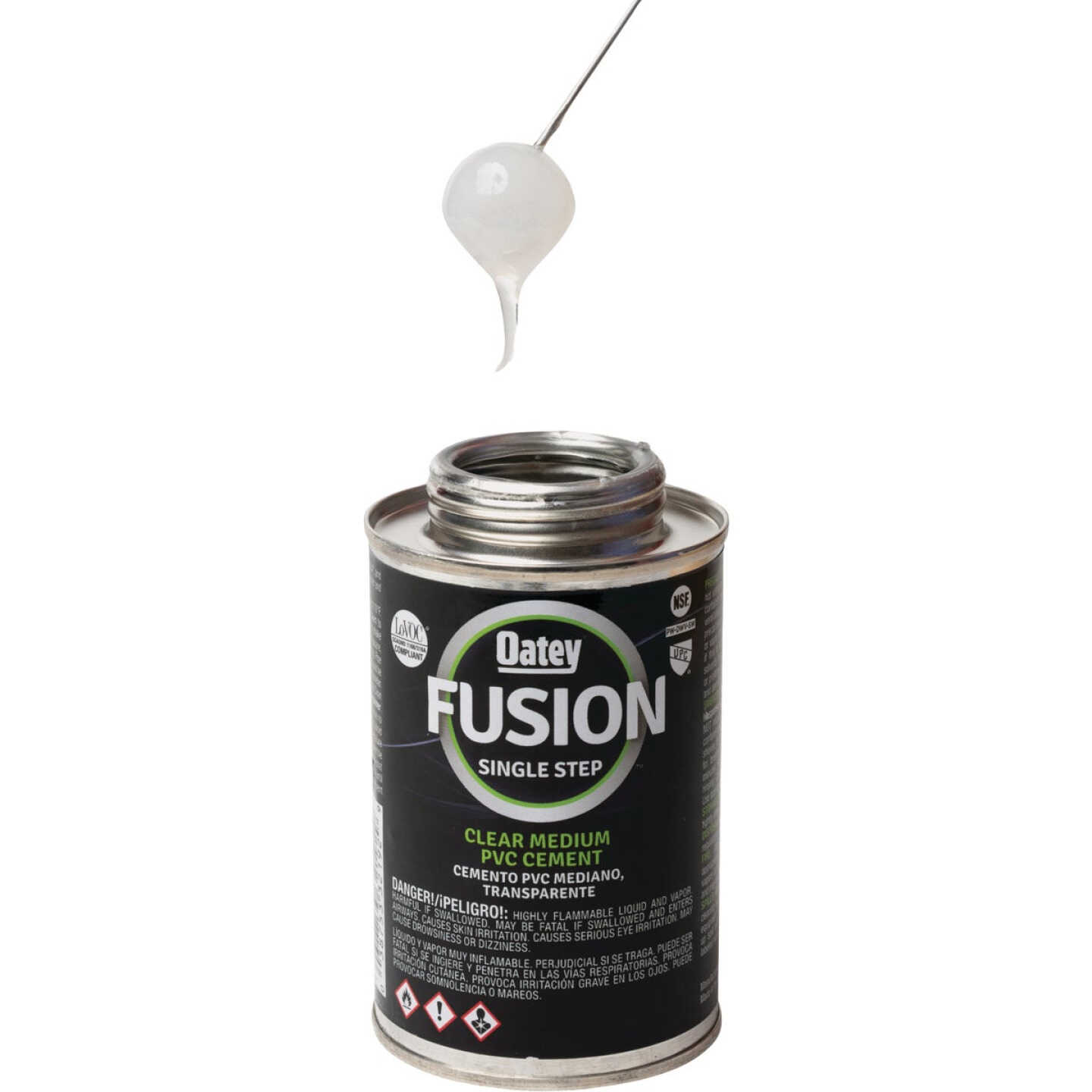 Oatey FUSION 10 Oz. Single-Step Medium Bodied Clear Priming PVC Cement Image 3
