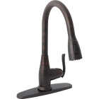 Home Impressions 1-Handle Lever Pull Down Kitchen Faucet, Oil Rubbed Bronze Image 1