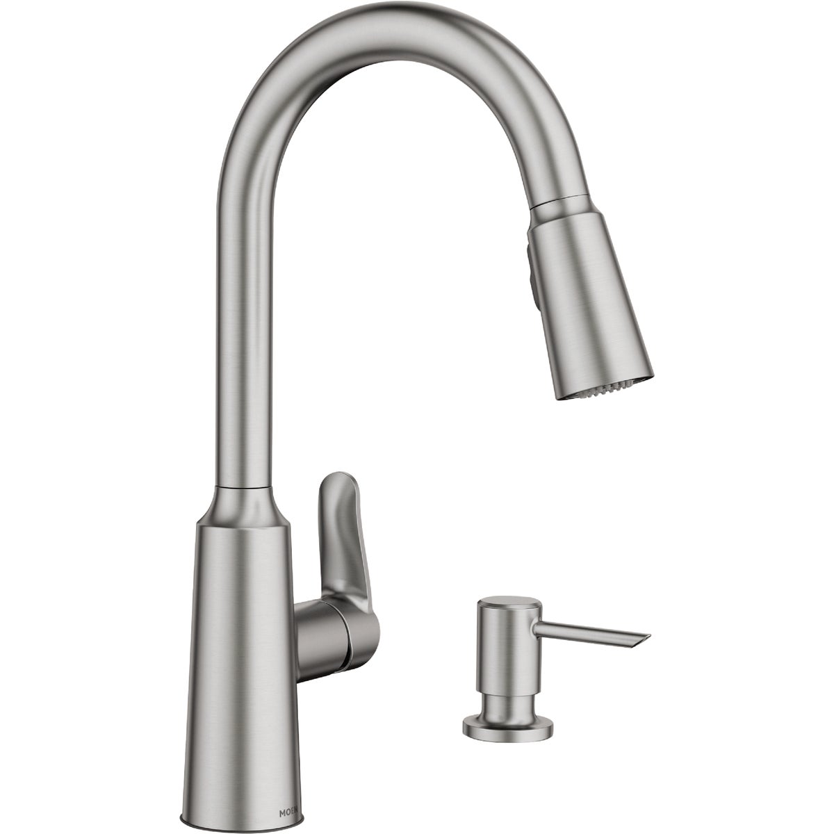 Moen Edwyn 1-Handle Pull-Down Kitchen Faucet with Soap Dispenser, Spot Resist Stainless Steel Image 1
