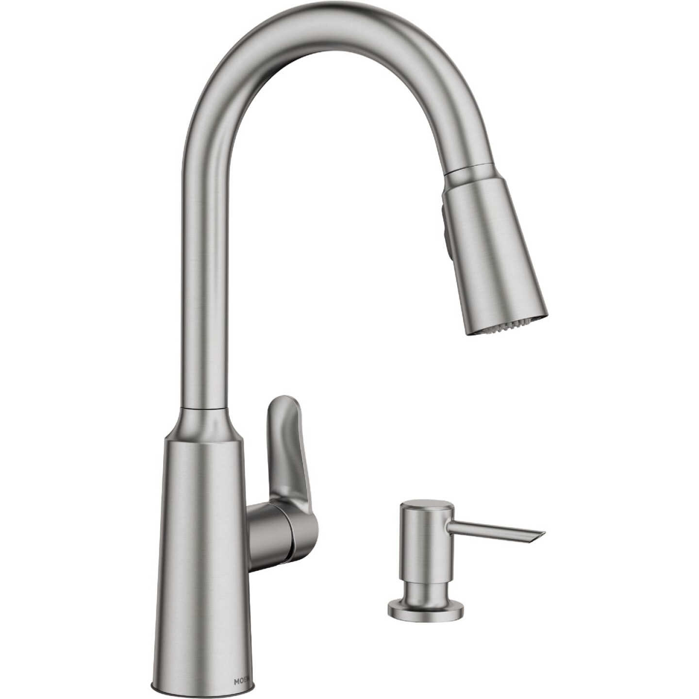 Moen Edwyn 1-Handle Pull-Down Kitchen Faucet with Soap Dispenser, Spot Resist Stainless Steel Image 1
