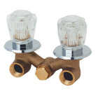 B & K Acrylic 2-Handle Knob Shower Stall Faucet Image 1