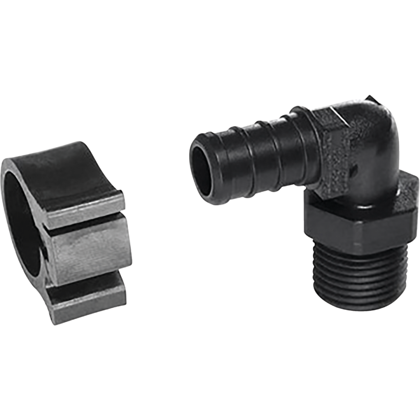 Flair-It PEXLock 1/2 In. x 3/8 In. MPT 90 Deg. Plastic Compression Male PEX Elbow (1/4 Bend) Image 1