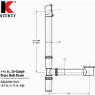 Keeney Rough Brass Trip Lever Bath Drain with Polished Chrome Trim Image 2