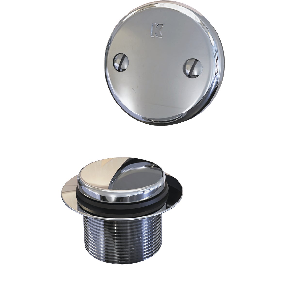 Keeney Foot Lok Stop Plastic Bath Drain with Polished Chrome Trim Image 6