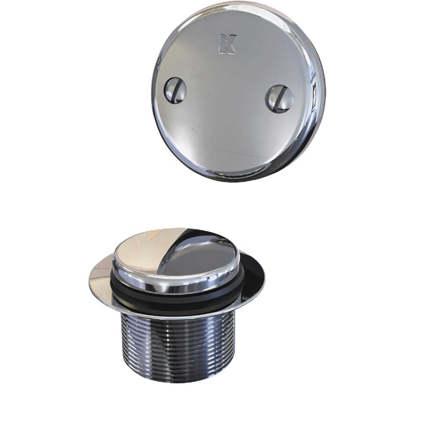 Keeney Foot Lok Stop Plastic Bath Drain with Polished Chrome Trim Image 6