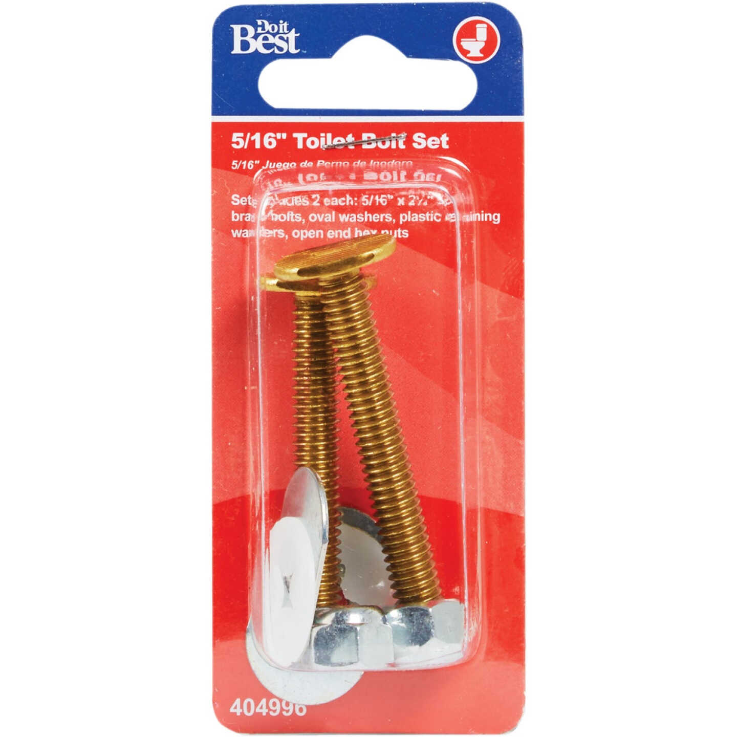 Do it Best 5/16 In. Brass Toilet Bolt Set Image 2