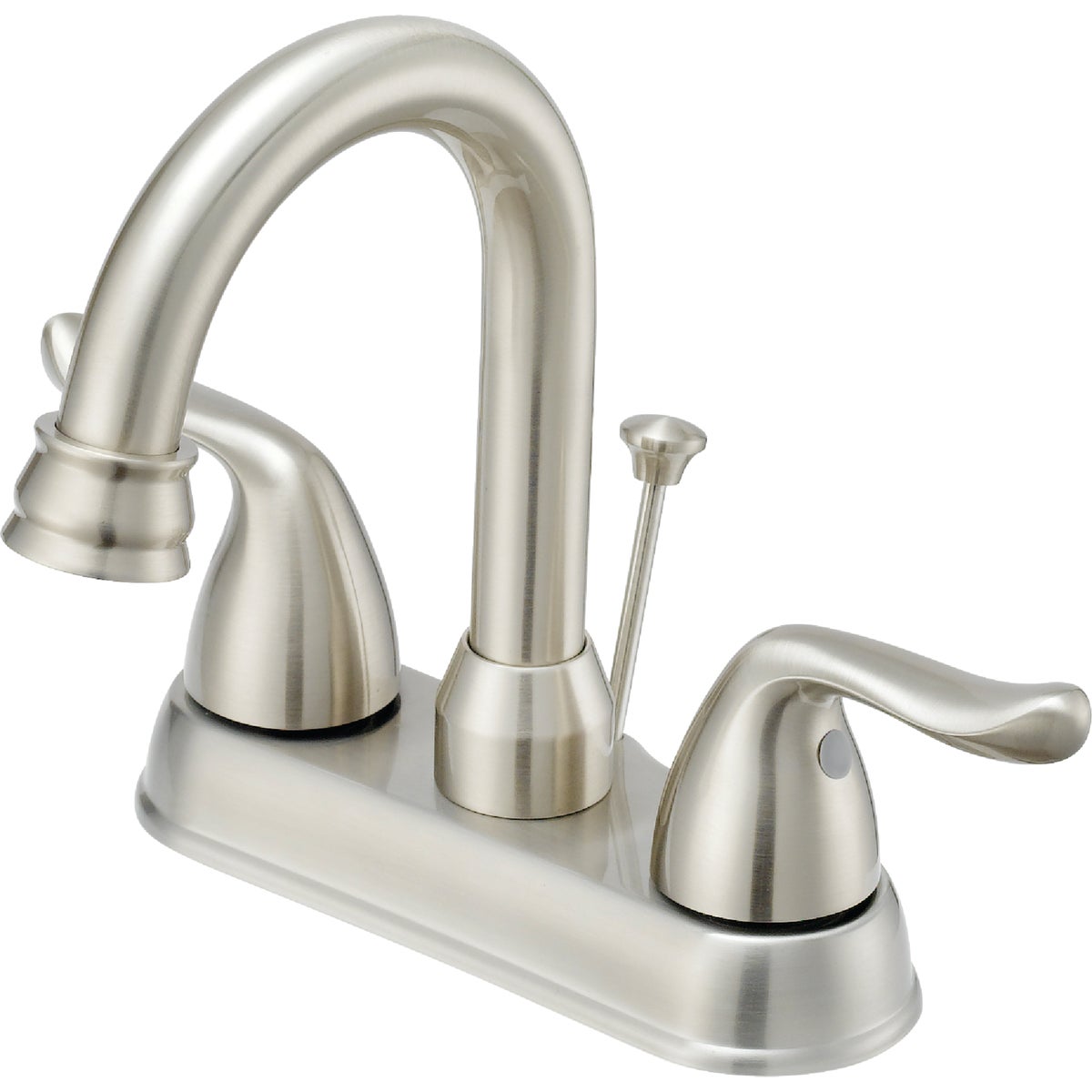 Home Impressions Brushed Nickel 2-Handle Lever 4 In. Centerset  Bathroom Faucet with Pop-Up Image 1