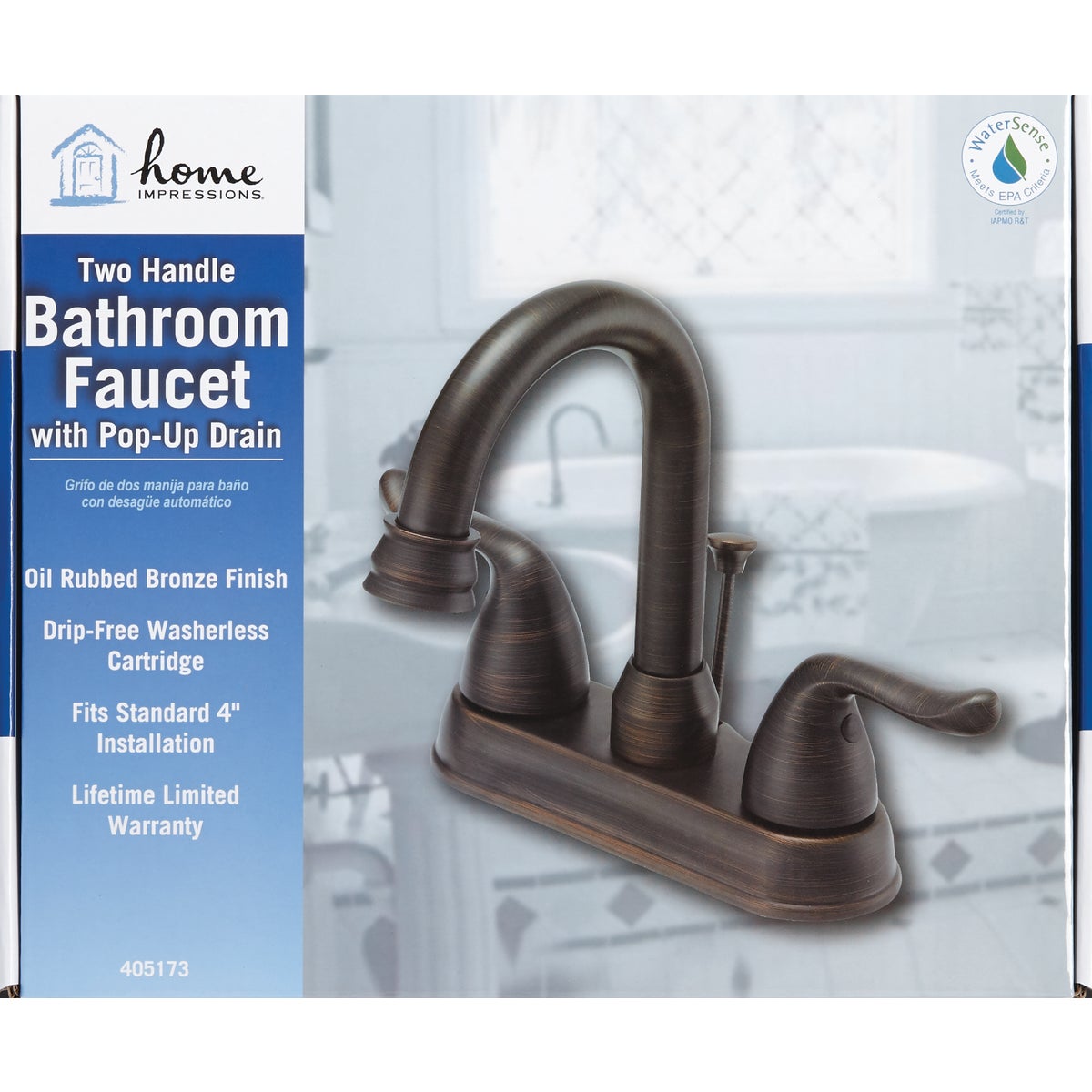 Home Impressions Oil-Rubbed Bronze 2-Handle Lever 4 In. Centerset  Bathroom Faucet with Pop-Up Image 2
