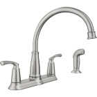 Moen Bexley 2-Handle Lever Kitchen Faucet with Side Spray, Spot Resist Stainless Steel Image 1