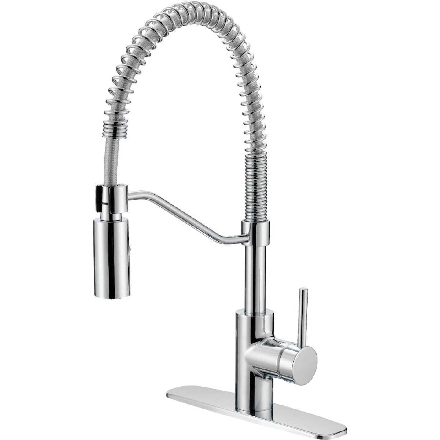 Home Impressions 1-Handle Lever Commercial Pull-Down Kitchen Faucet, Chrome Image 1