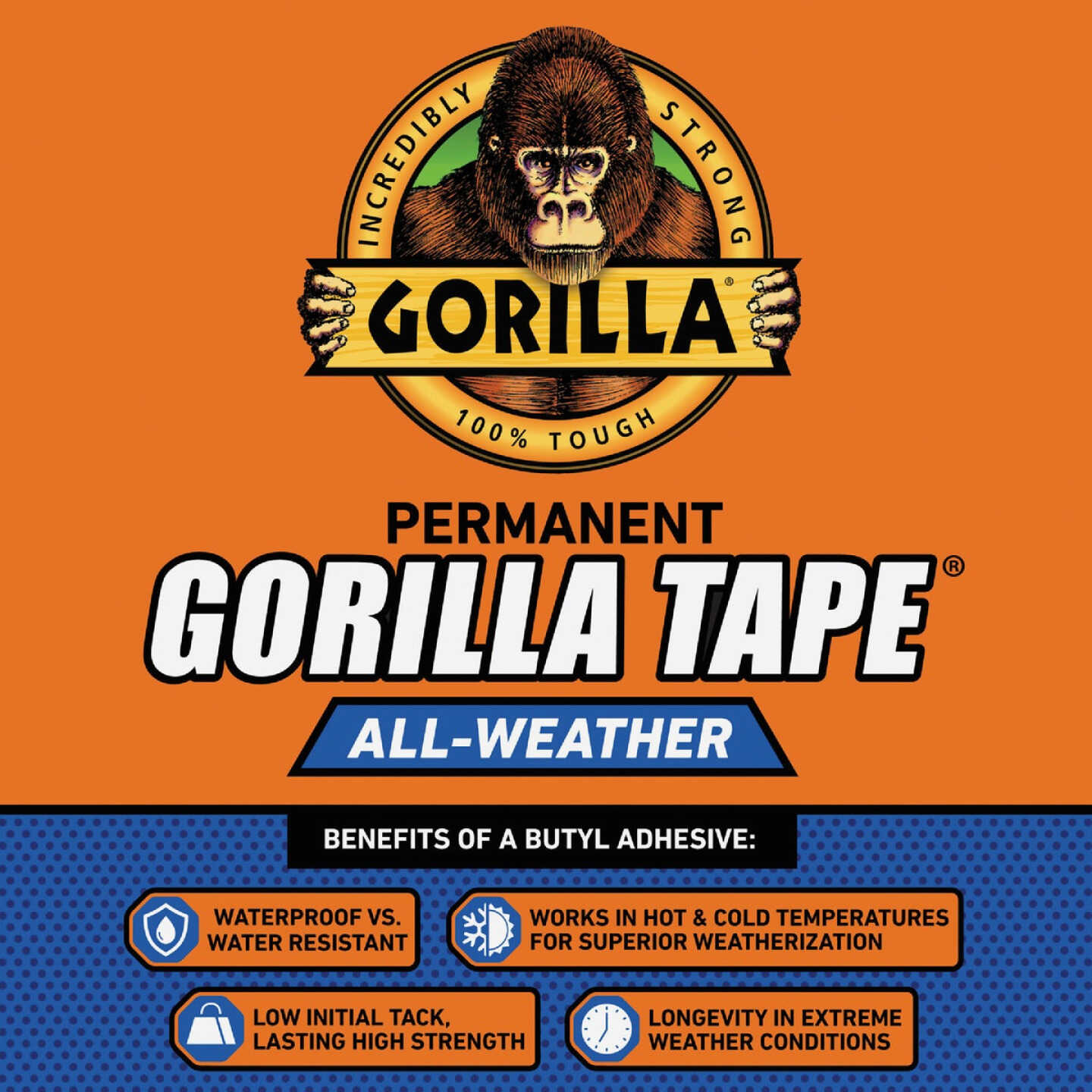 Gorilla 1.88 In. x 25 Yd. All Weather Repair Tape, Black Image 2