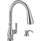 Delta Charmaine Chrome 1-Handle Pull-Down Kitchen Faucet with Soap Dispenser Image 1