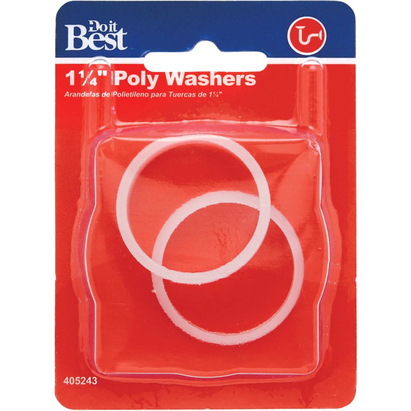 Do it Best 1-1/4 In. x 1-1/4 In. Clear Poly Slip Joint Washer (2-Pack) Image 2