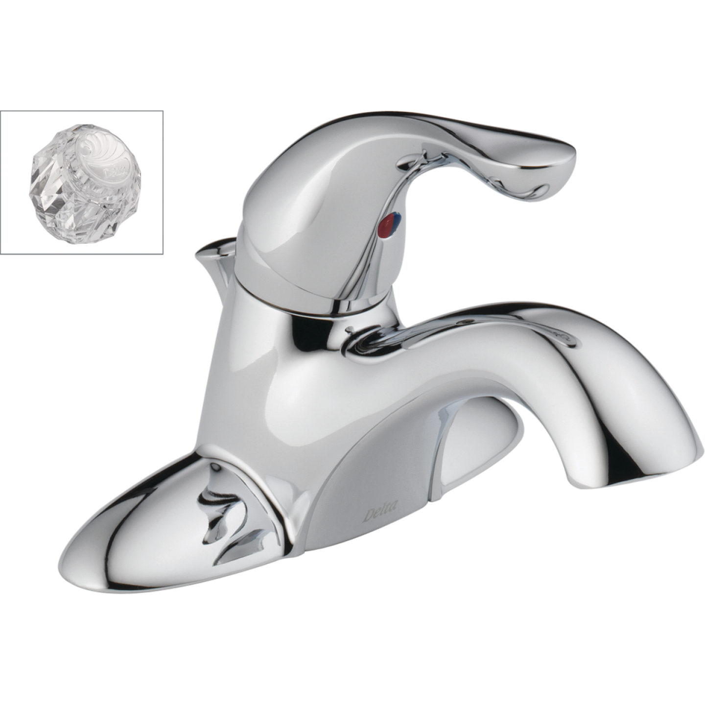 Delta Classic Chrome 1-Handle Lever 4 In. Centerset Bathroom Faucet with Pop-Up Image 1