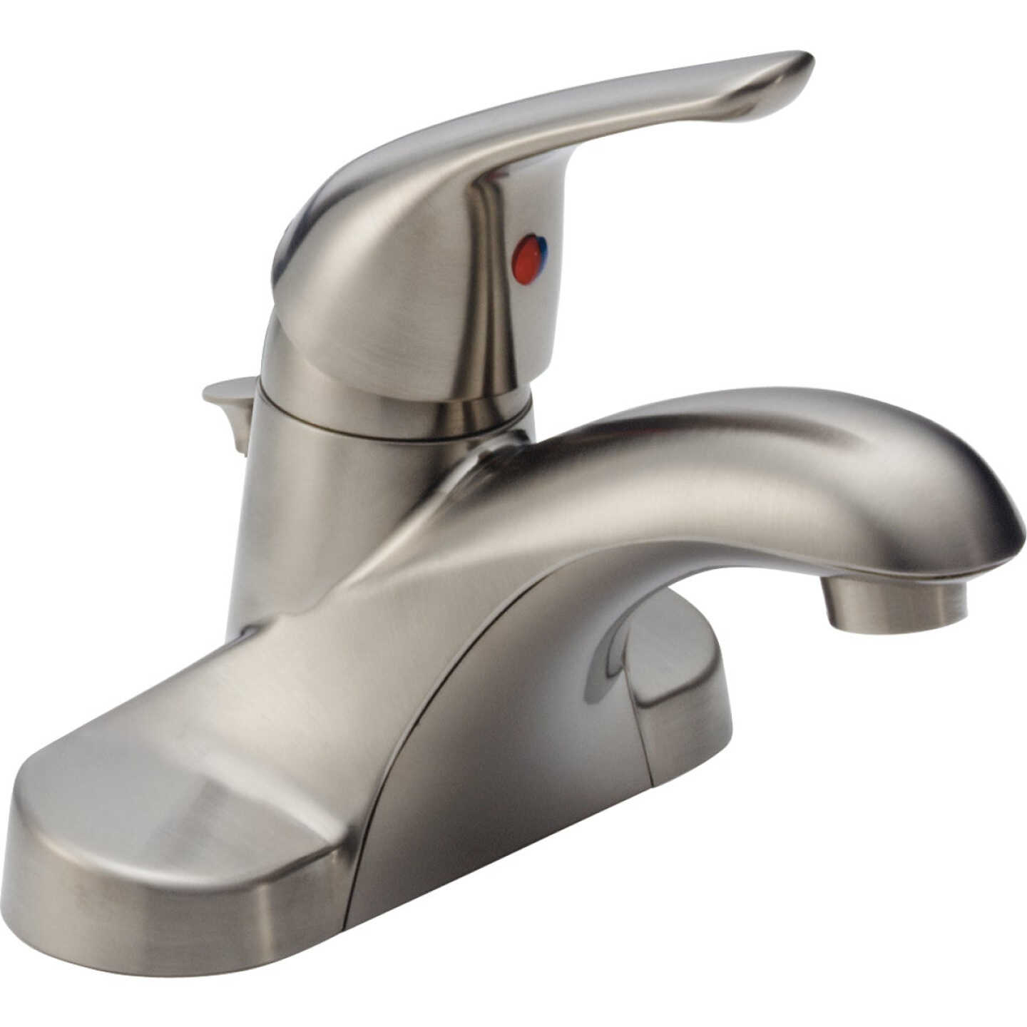 Delta Foundations Stainless 1-Handle Lever 4 In. Centerset Bathroom Faucet with Pop-Up Image 1