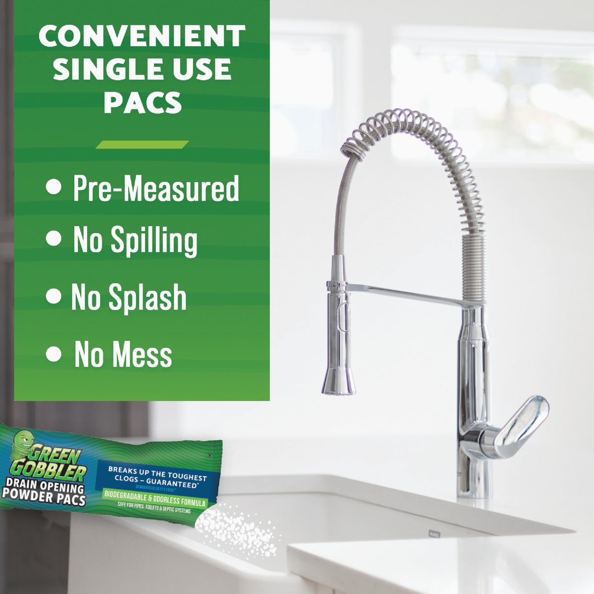 Green Gobbler 6.53 Oz. Granular Pac Drain Opener (3-Pack) Image 2