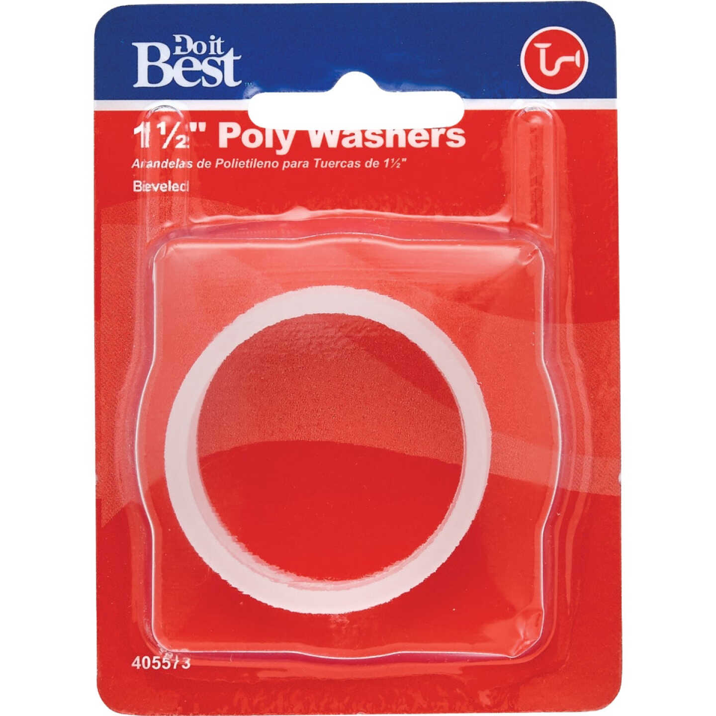 Do it Best 1-1/2 In. x 1-1/2 In. Clear Poly Slip Joint Washer (2-Pack) Image 2