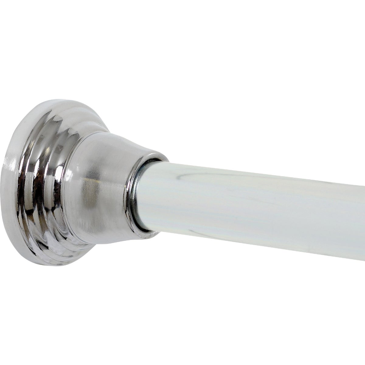 Zenna Home Straight 72 In. Adjustable Tension Finial Shower Rod in Chrome