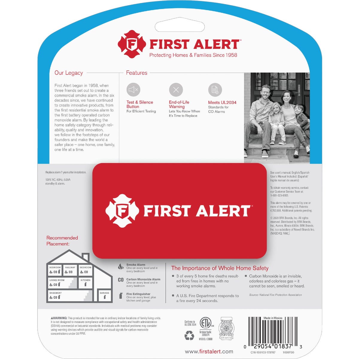 First Alert CO600 Plug-In Electrochemical 120V Carbon Monoxide Alarm Image 3