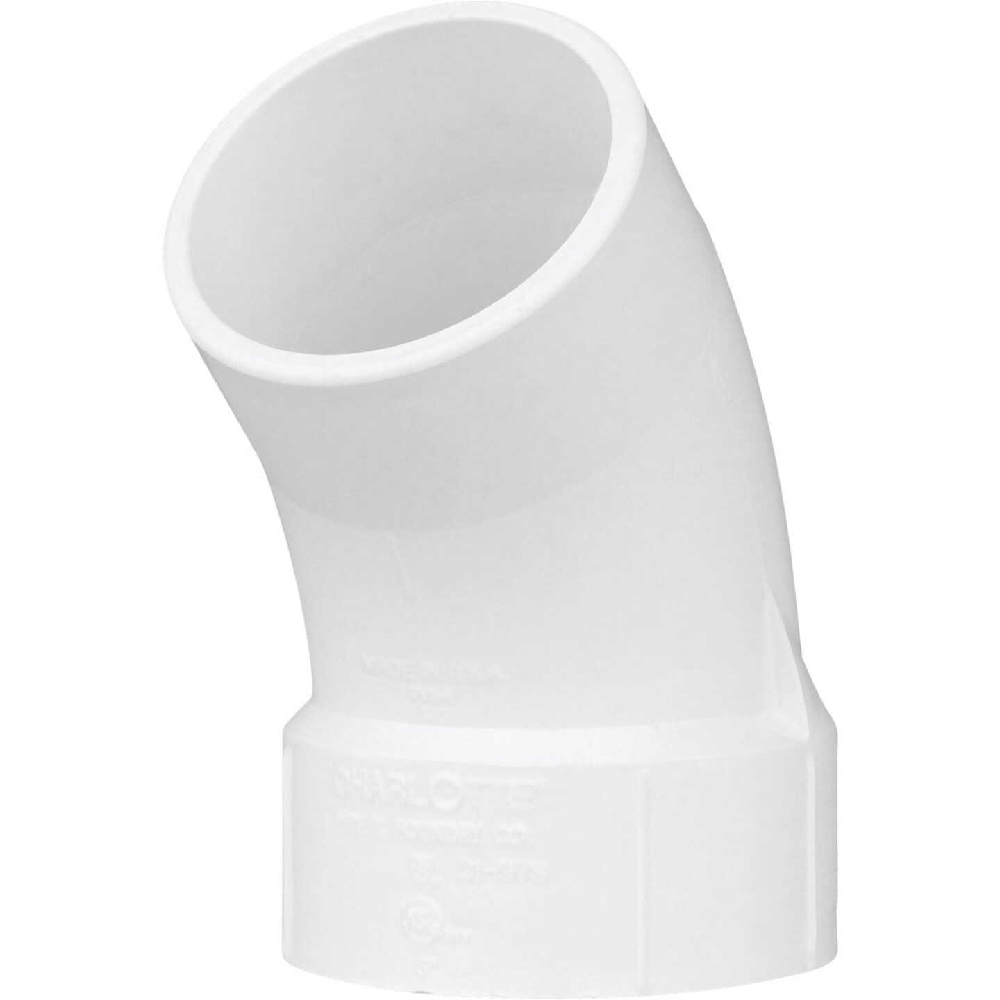 Charlotte Pipe 3 In. Schedule 40 45 Deg. DWV PVC Street Elbow (1/8 Bend) Image 1