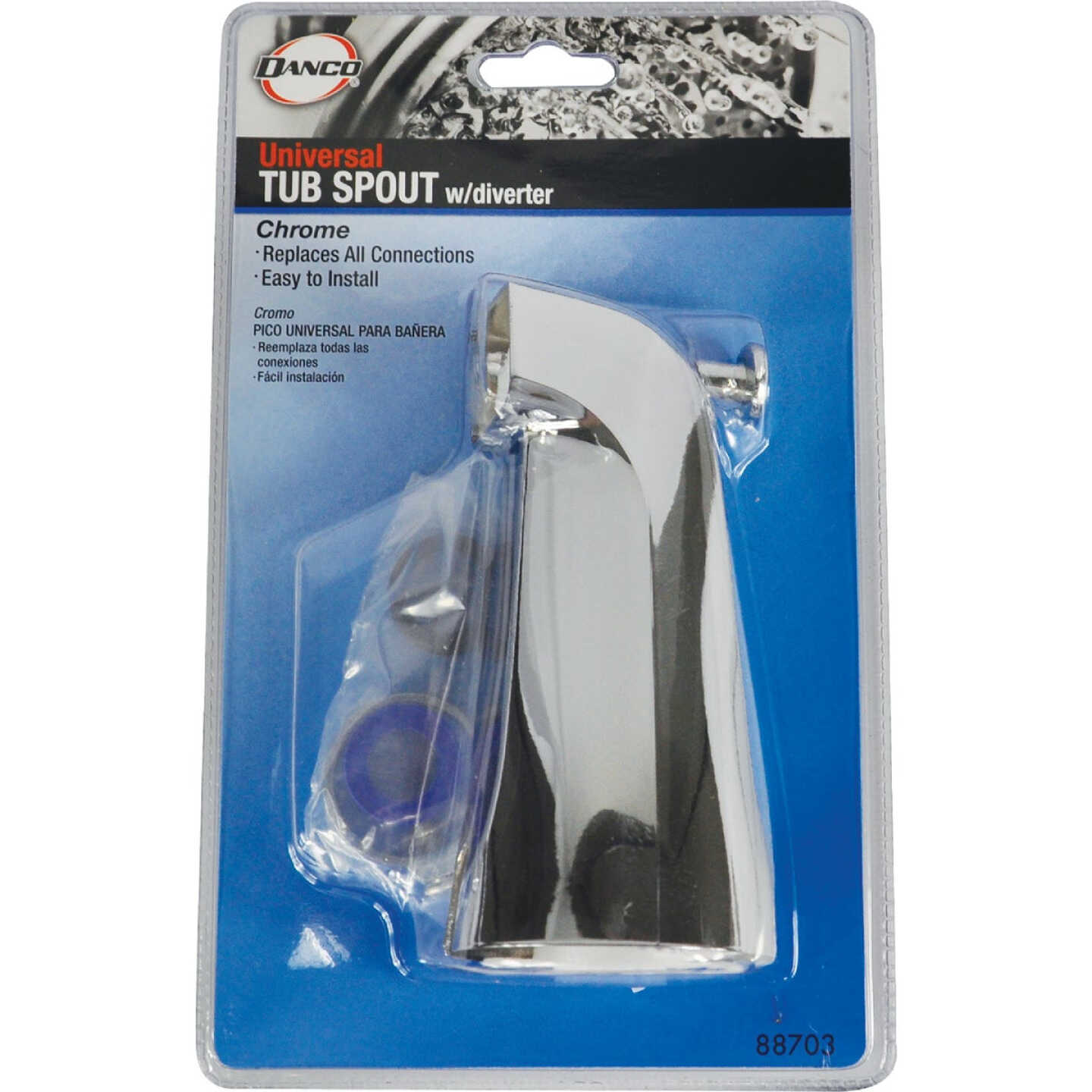 Danco 6 In. Universal Fit Chrome Bathtub Spout with Diverter Image 7