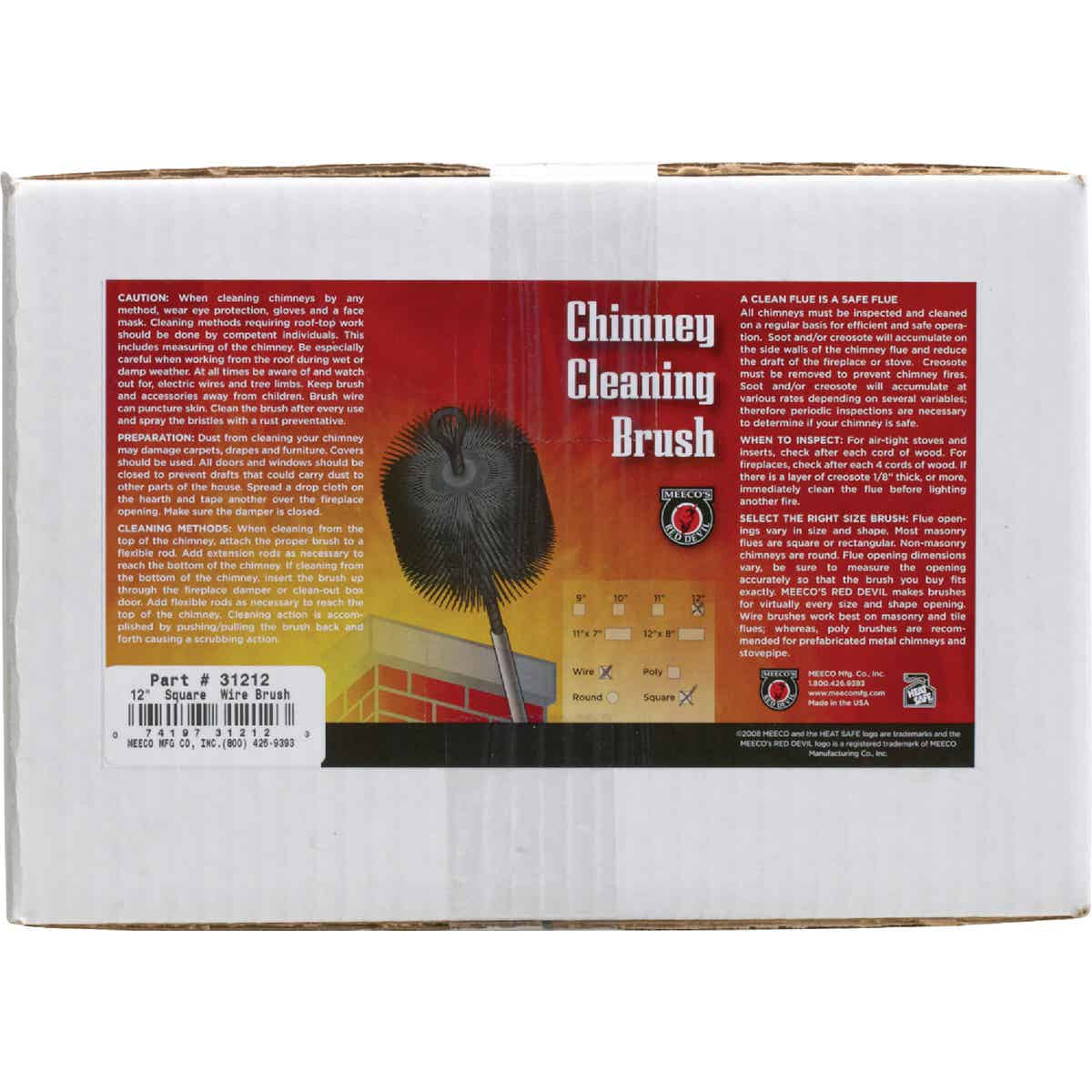 Meeco's Red Devil 12 In. Square Wire Chimney Brush Image 2
