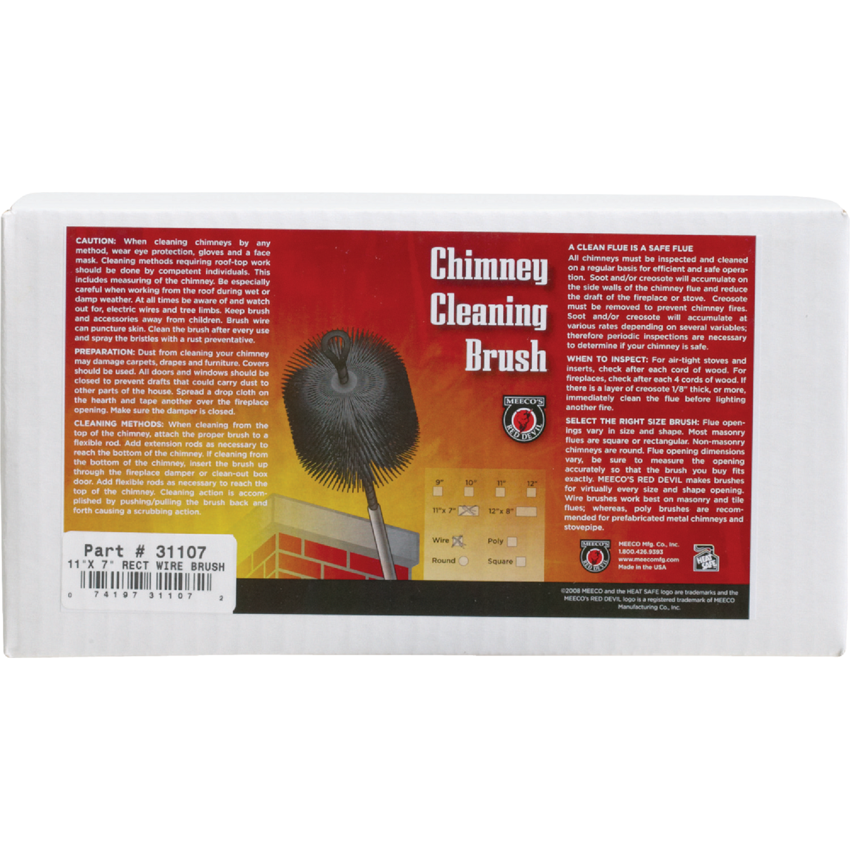 Meeco's Red Devil 11 In. x 7 In. Rectangular Wire Chimney Brush Image 2