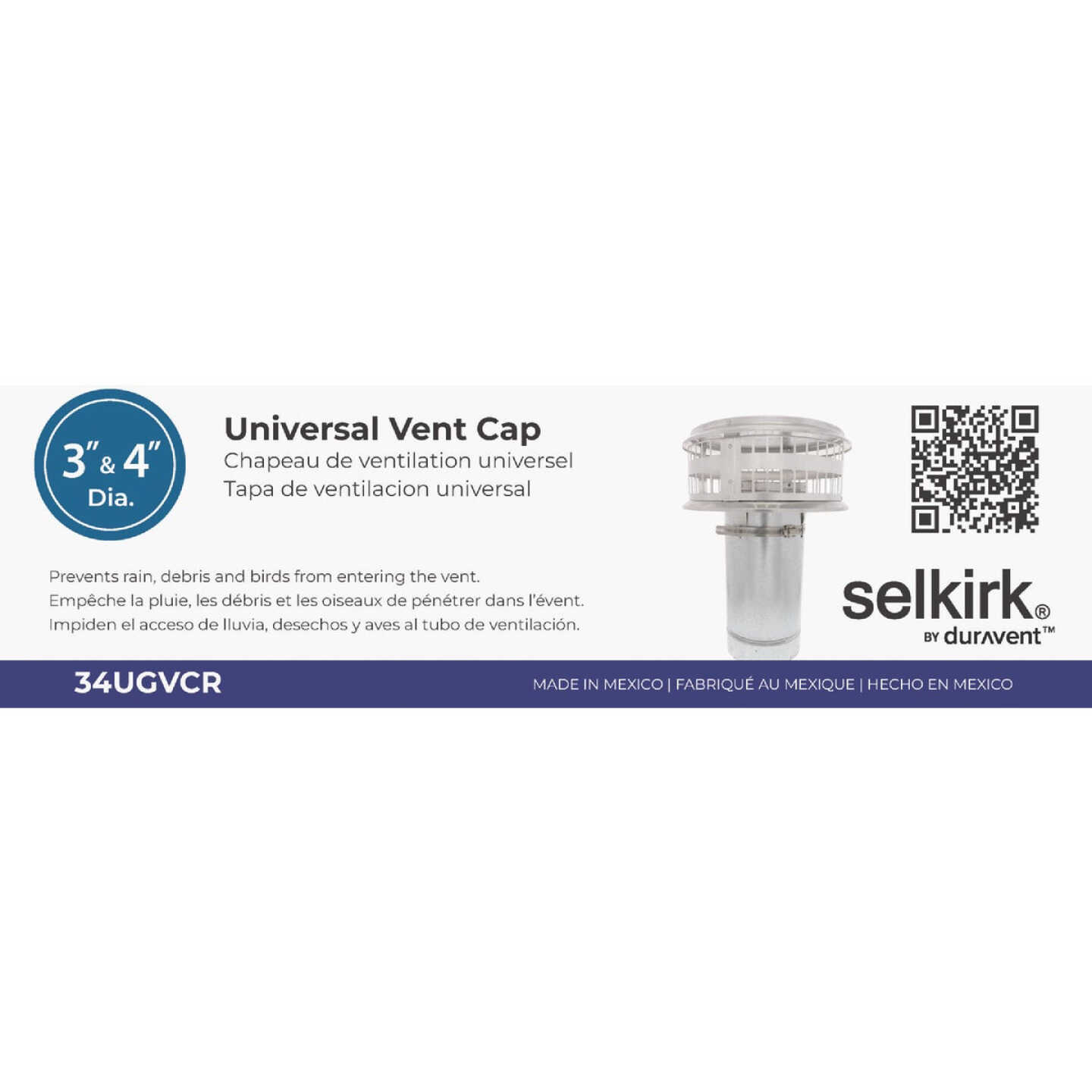 Selkirk 3 In. To 4 In. Universal Gas B-Vent Cap Image 2