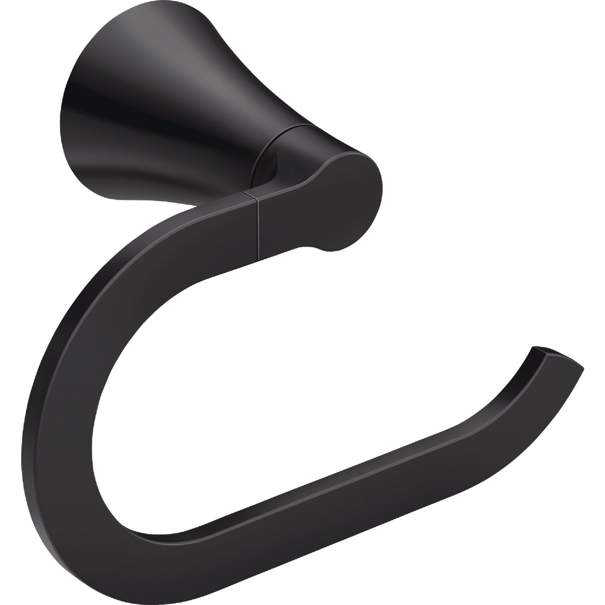 Moen Mikah Matte Black Towel Ring Image 1