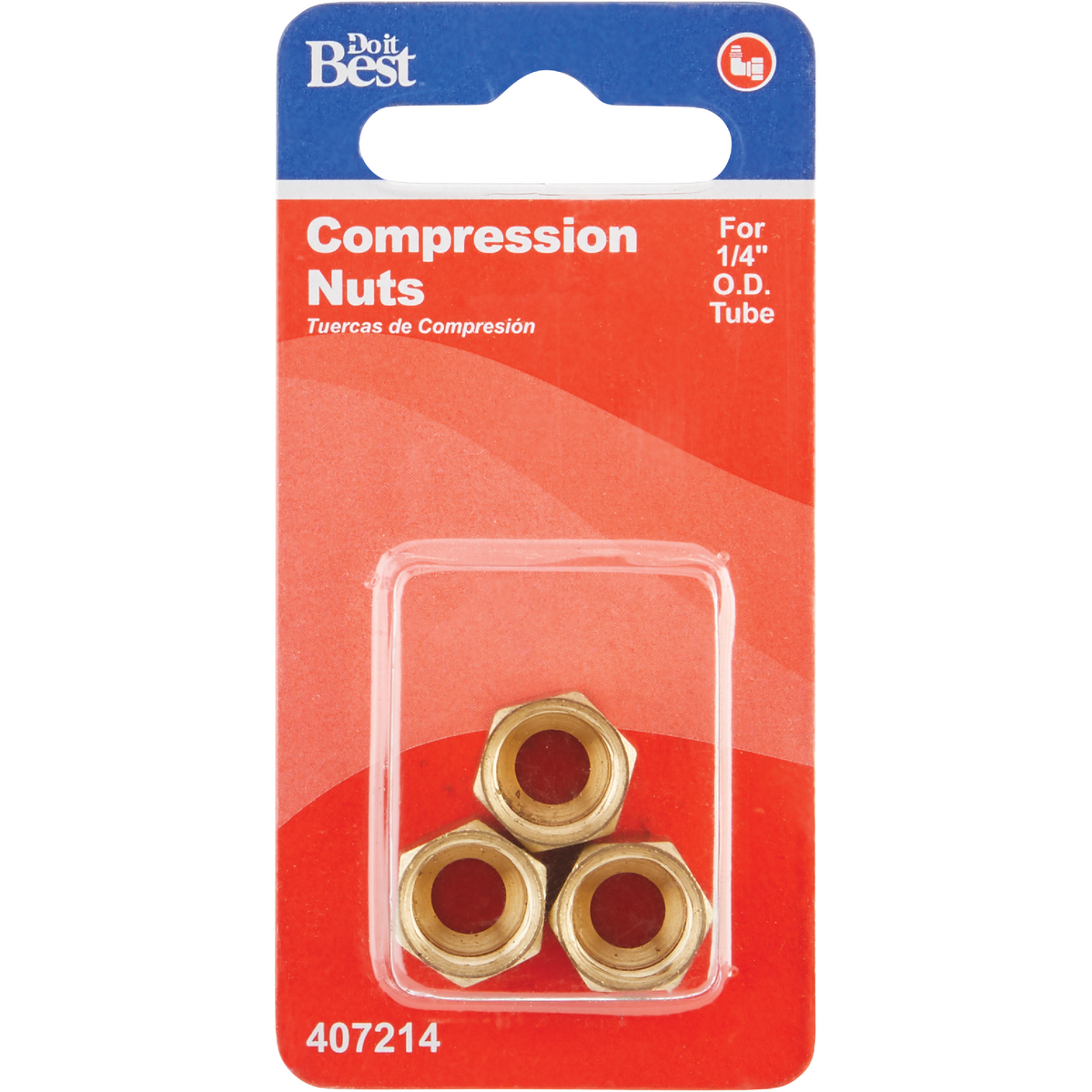Do it 1/4 In. OD Brass Compression Nut (3-Pack) Image 2