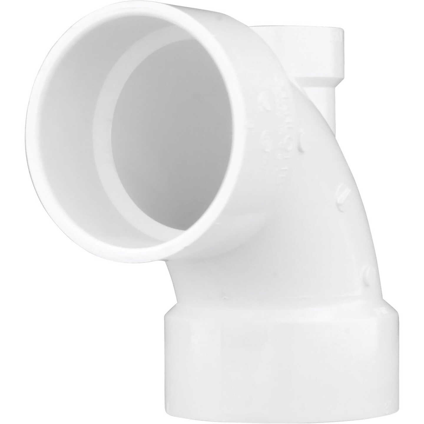 Charlotte Pipe 3 In. x 3 In. x 1-1/2 In. Schedule 40 90 Deg. Lowheel Inlet DWV PVC Elbow (1/4 Bend) Image 1